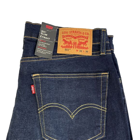 New Mens Levi’s 511 Slim Fit Denim Jeans Sz 32x36 Stretch NWT - Picture 2 of 7